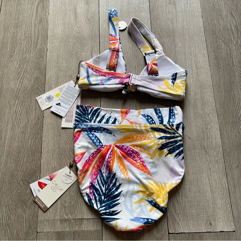 Calia watercolor palms 2 piece swim suit size XXS NWT - Picture 6 of 10